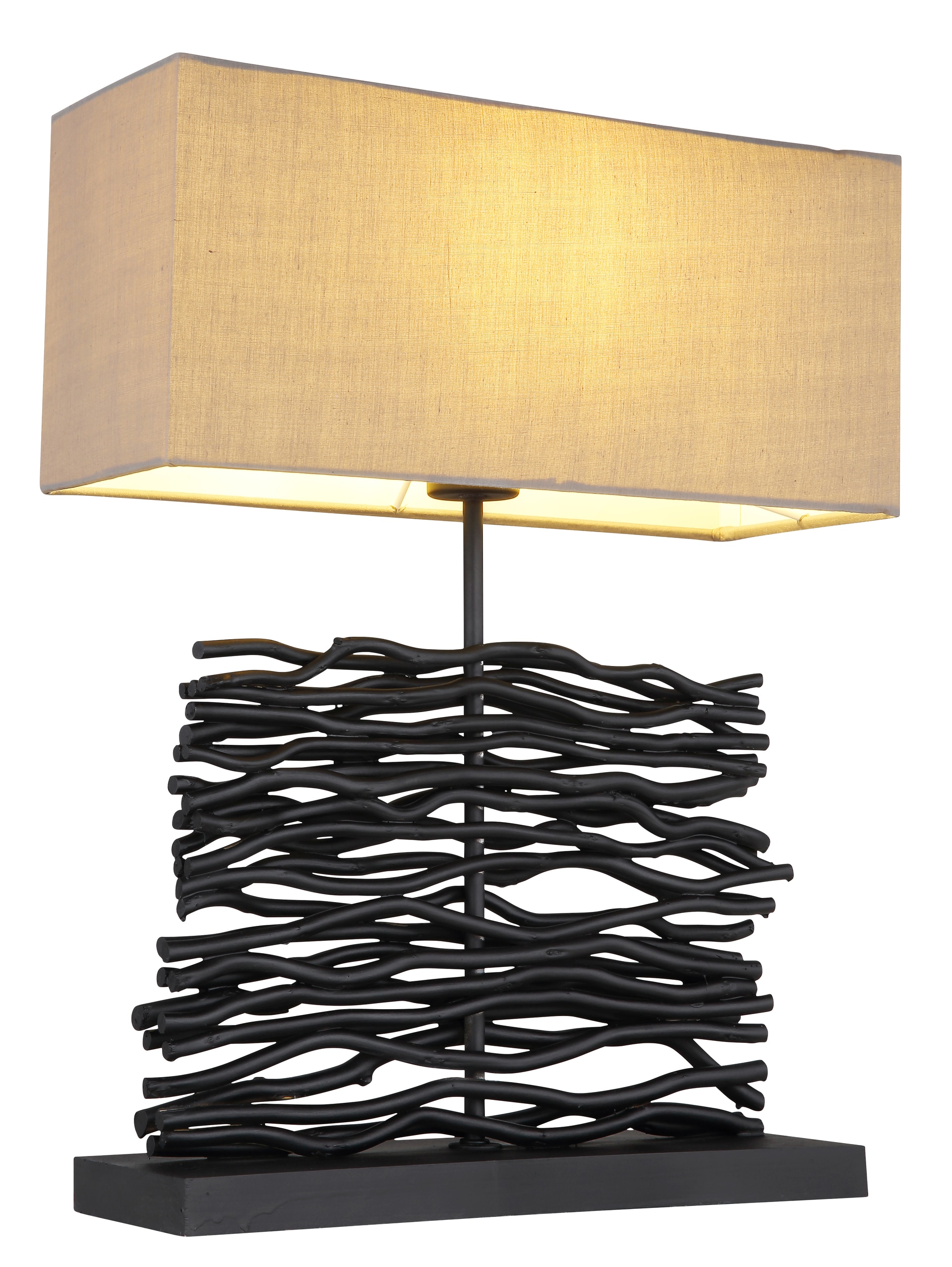 GLOBO Retrofit Tischlampe Jamie Schwarz /Grau 40x15cm H50cm