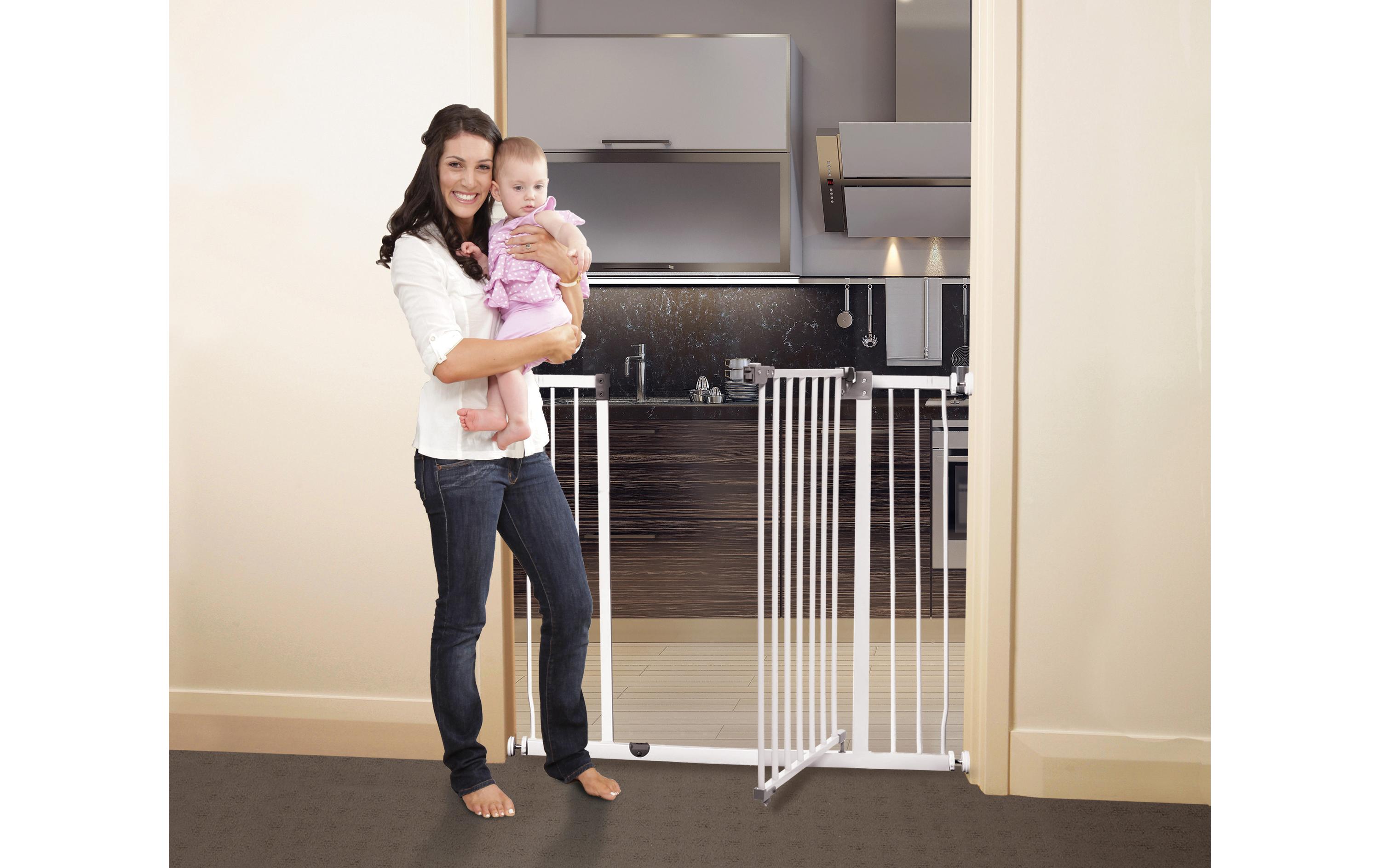 Türschutzgitter Liberty Xtra tall + Xtra wide 99 - 105.5 cm<br>Extra hohes & breites Metall-Gangschutzgitter zum Einklemmen