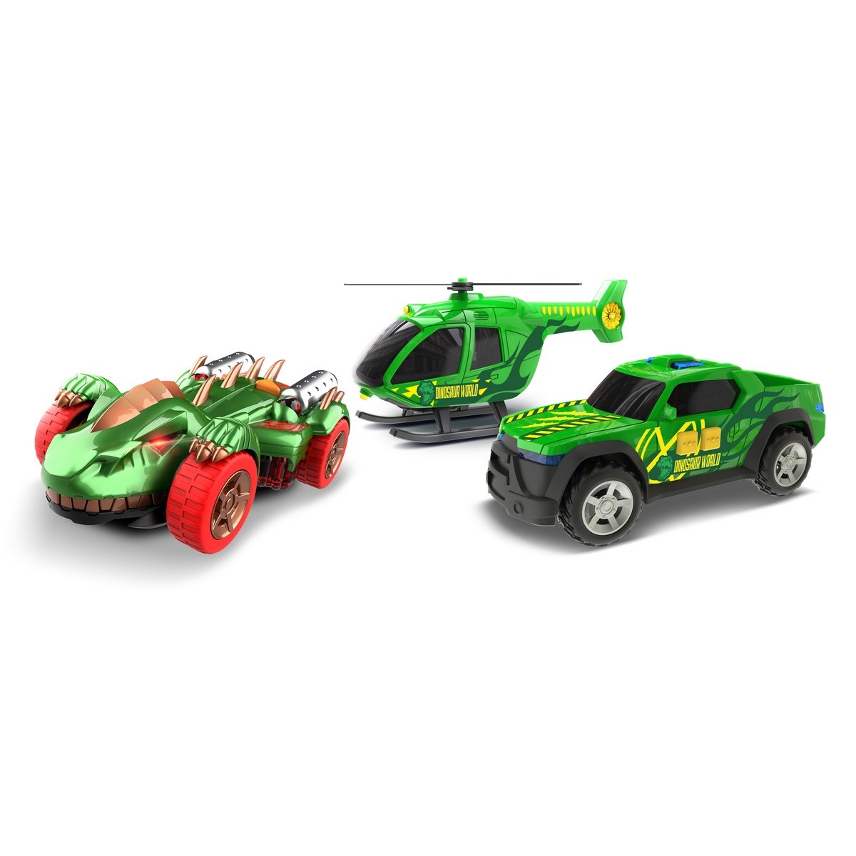 Coffret 3 véhicules Dinosaures
