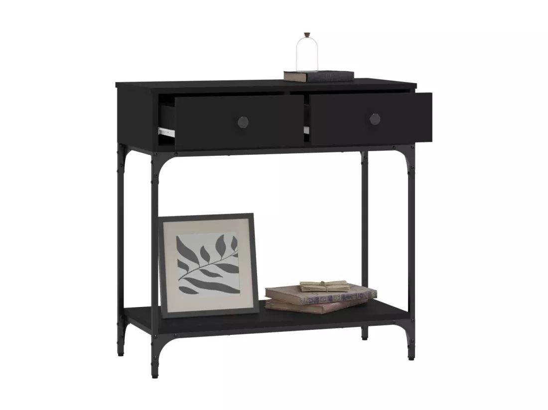 Table console noir 75x34,5x75 cm bois d'ingénierie