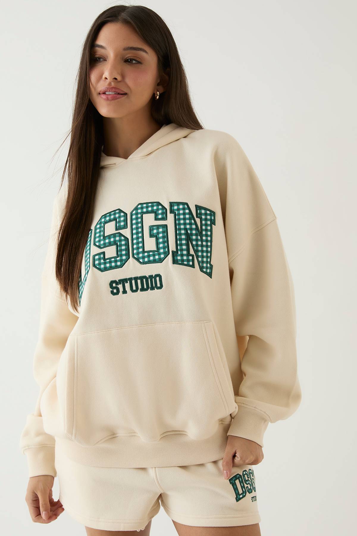 Sweat À Casynthétiqueche Oversize Dsgn Studio Avec Appliqué Vichy