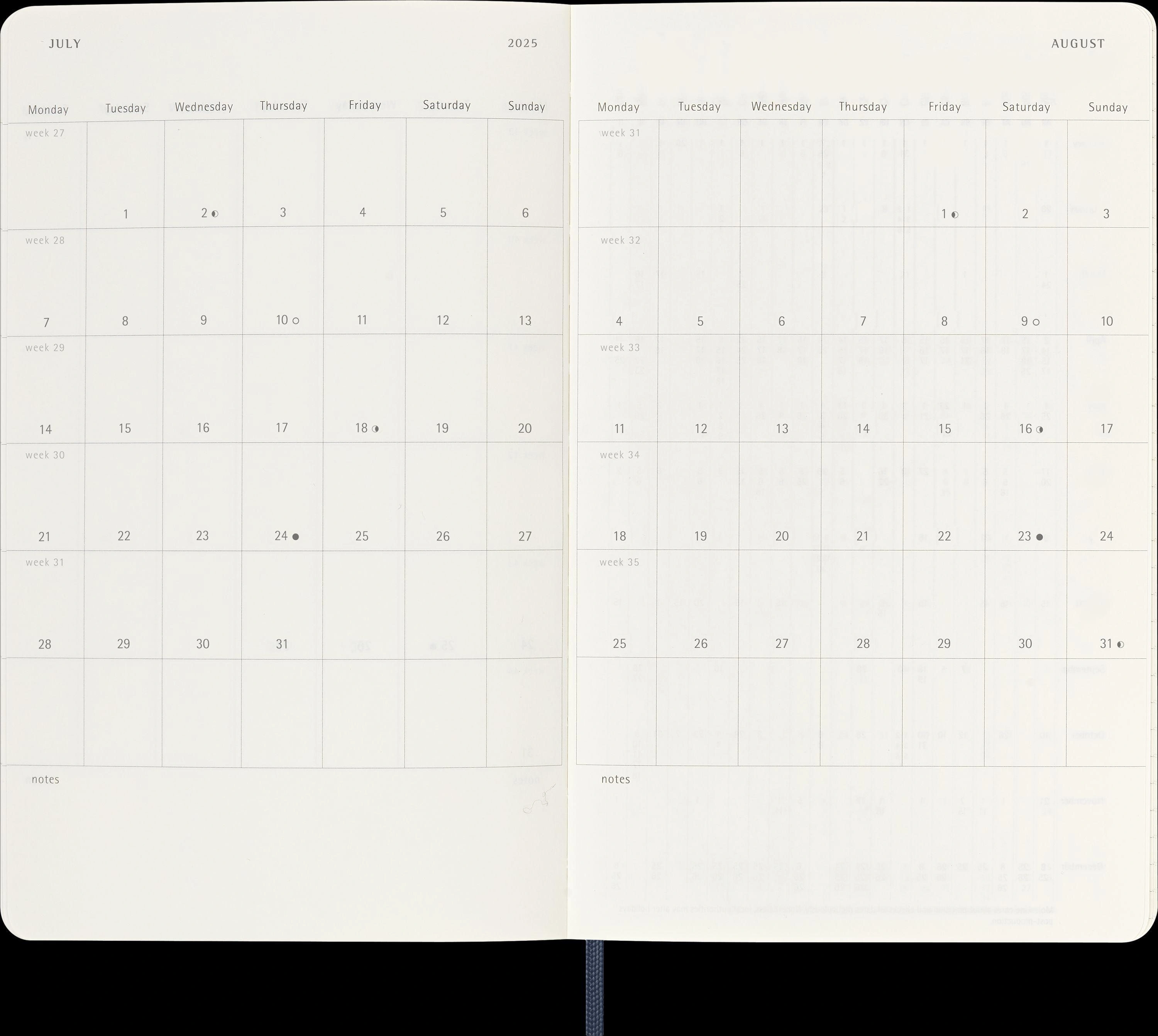 Moleskine 12 Monate Wochen Notizkalender 2025, Large/A5