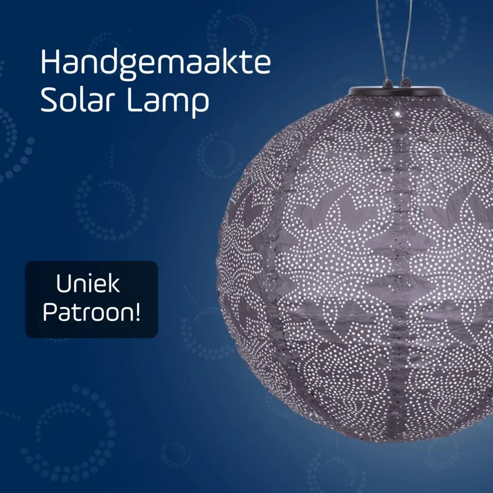 LUMIZ Solar Lampion Marrakesh Rond - 30 cm - Paars