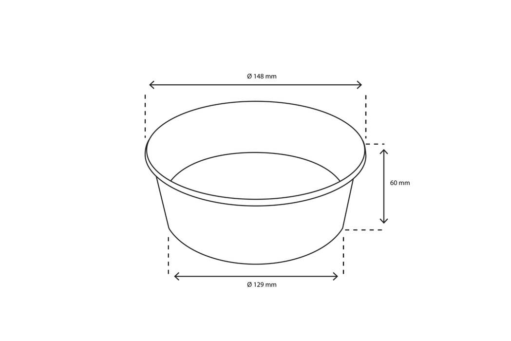 Salade Poke Bowl 750ml 26oz Ø148mm wit