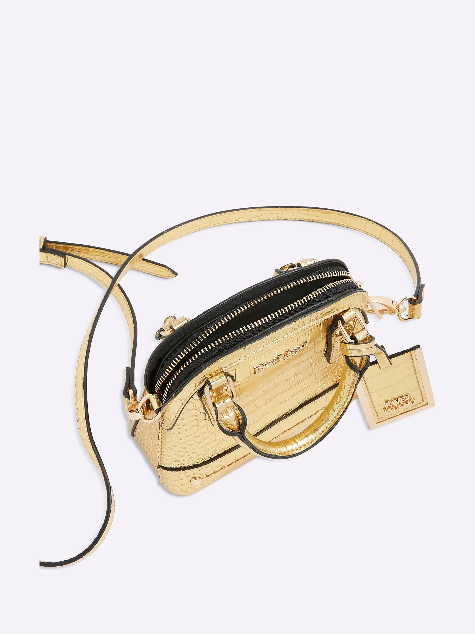 River Island Mini Croc Texture Cross Body Bag
