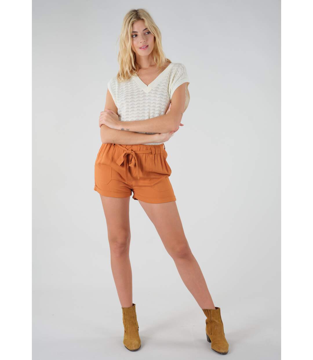 Short fluide avec poches plaquées MERIDA