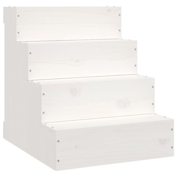 vidaXL Kjæledyrstrapp hvit 40x49x47 cm heltre furu