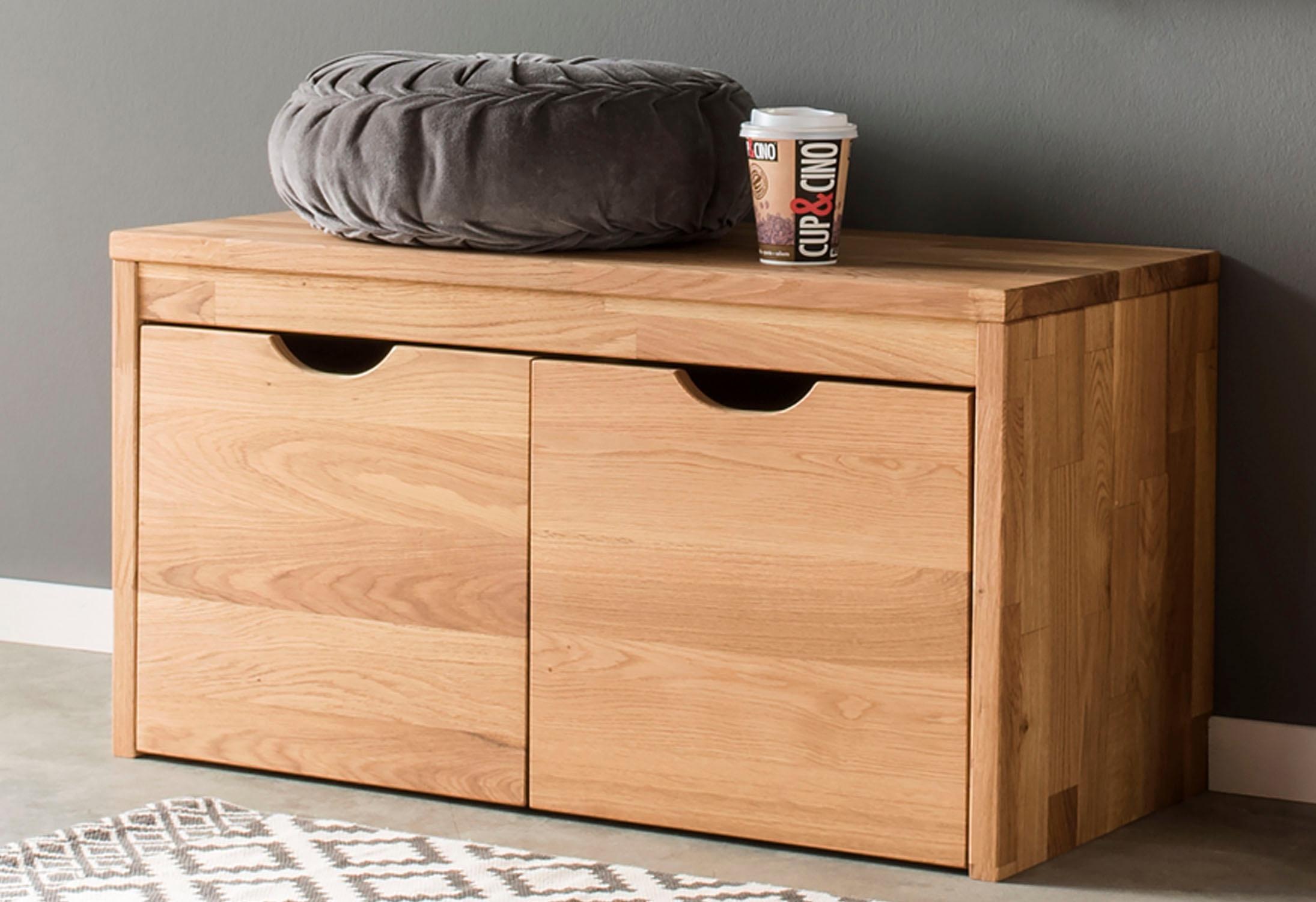 Home affaire Schuhbank »Dura Schuhbank incl. Schubladen funktionell und stabil« Massivholz, Skandinavisches Design, Robust, stabil, FSC zertifiziert