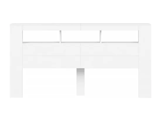 Tête de lit à LED blanc 200x18,5x103,5 cm bois d'ingénierie