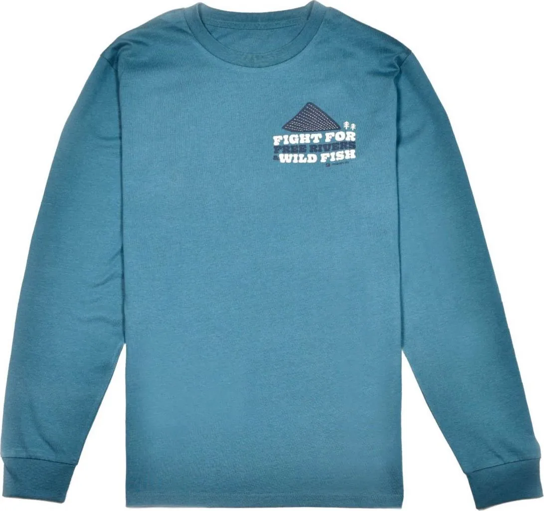 Frodin Flies Frödin Free Rivers & Wild Fish Ls Tee Earth Blue