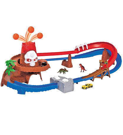 Dickie Toys Autospur m. Auto - Schädel Vulcano Track Set - Licht
