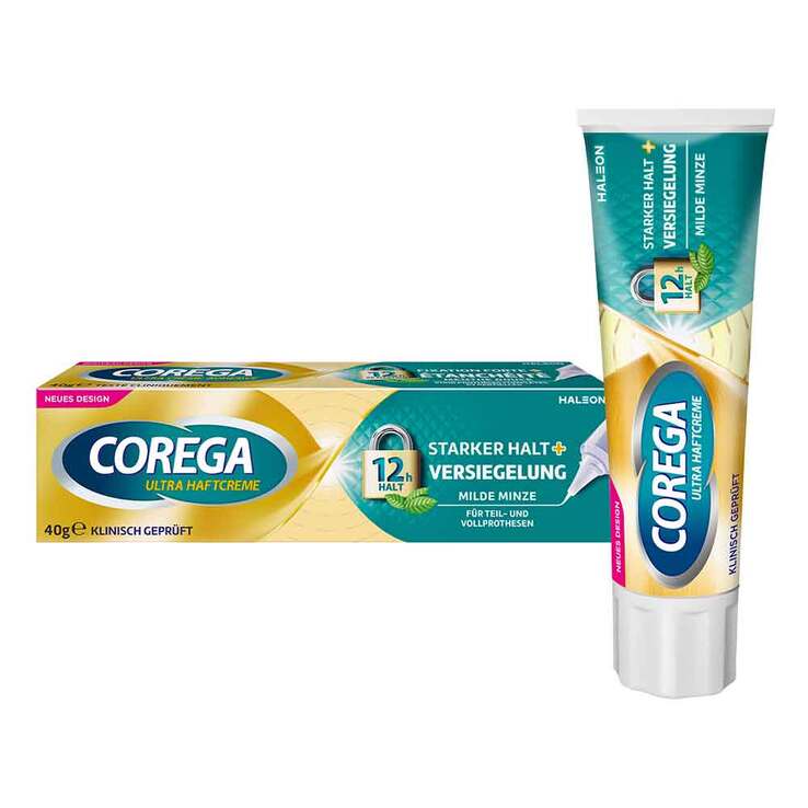 Corega Ultra Haftcreme Starker Halt + Versiegelung, 40 g