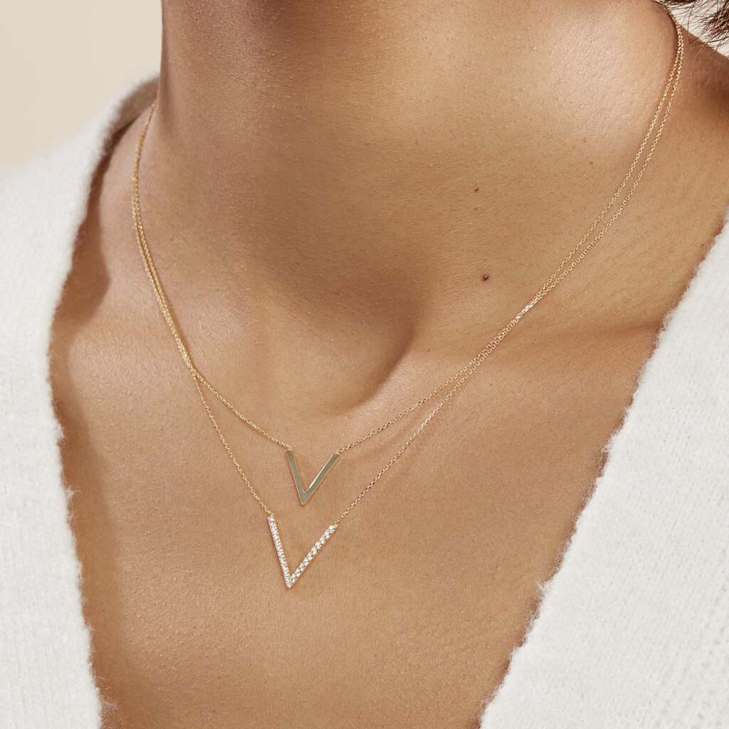 Collier Daina Or Jaune Oxyde De Zirconium