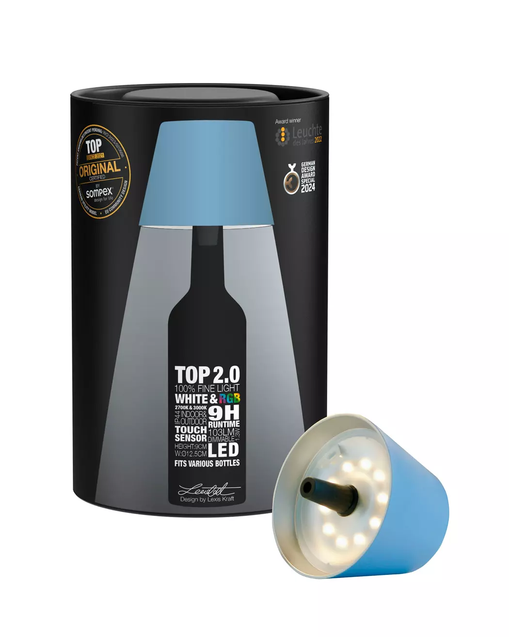 LED-Akku-Flaschenaufsatz Top 2.0