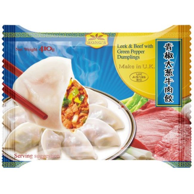 Hong's Leek & Beef With Green Pepper Dumplings 410g