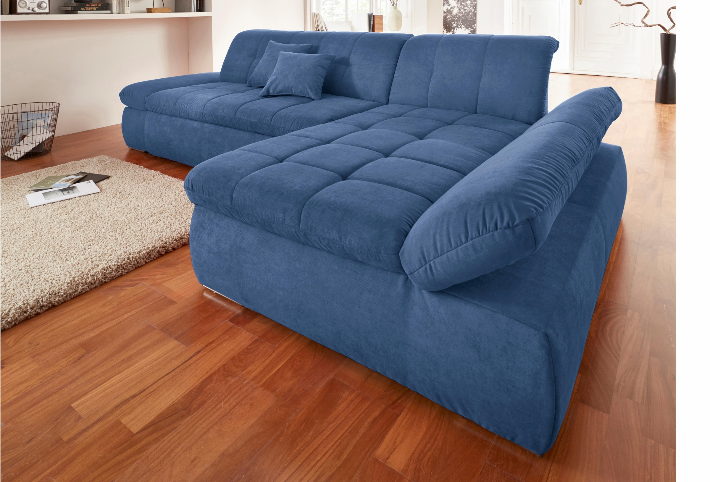 DOMO collection Ecksofa »NMoric XXL, B/T/H: 300/172/80cm, L-Form« wahlweise mit Bettfunktion und Armlehnverstellung