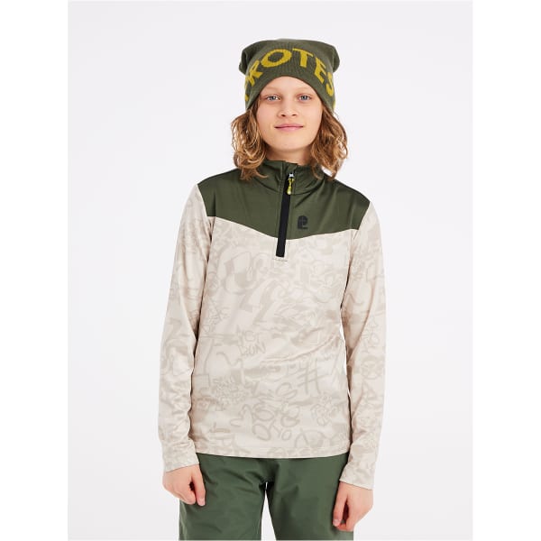 Sweat polaire PROTEST PRTJOEP 23 JR 1/4 ZIP TOP BAMBOO BEIGE