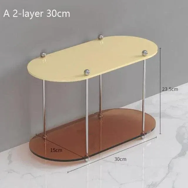Nordic 2/3 Layered Acrylic Storage Rack Shelf | Modern Simple Decorative Tray Organizer