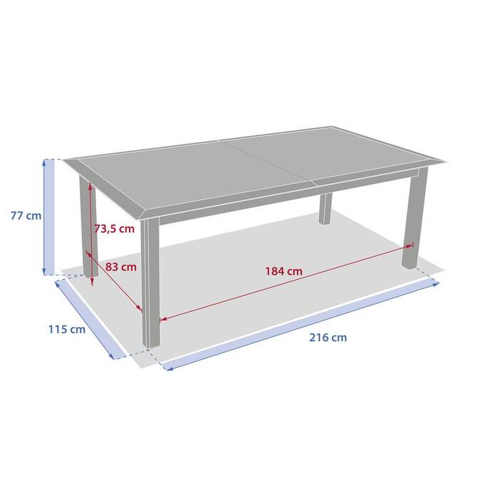 Table de jardin extensible ALLURE Effet bois grège & Avoine