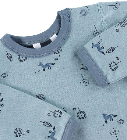 Joha Bluse - Wolle/Baumwolle - Blau