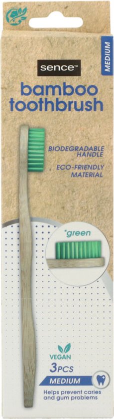 Sencefresh Tandenborstel Bamboo Medium (3 stuks)