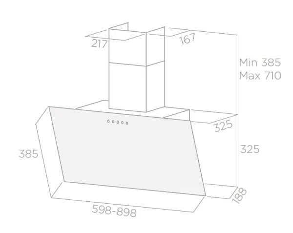 Elica SHIRE BL/A/90 - Hætte - skorsten vinklet - bredde: 89.8 cm - dybde: 32.5 cm - udtrækning og recirkulation (-) - sort glas