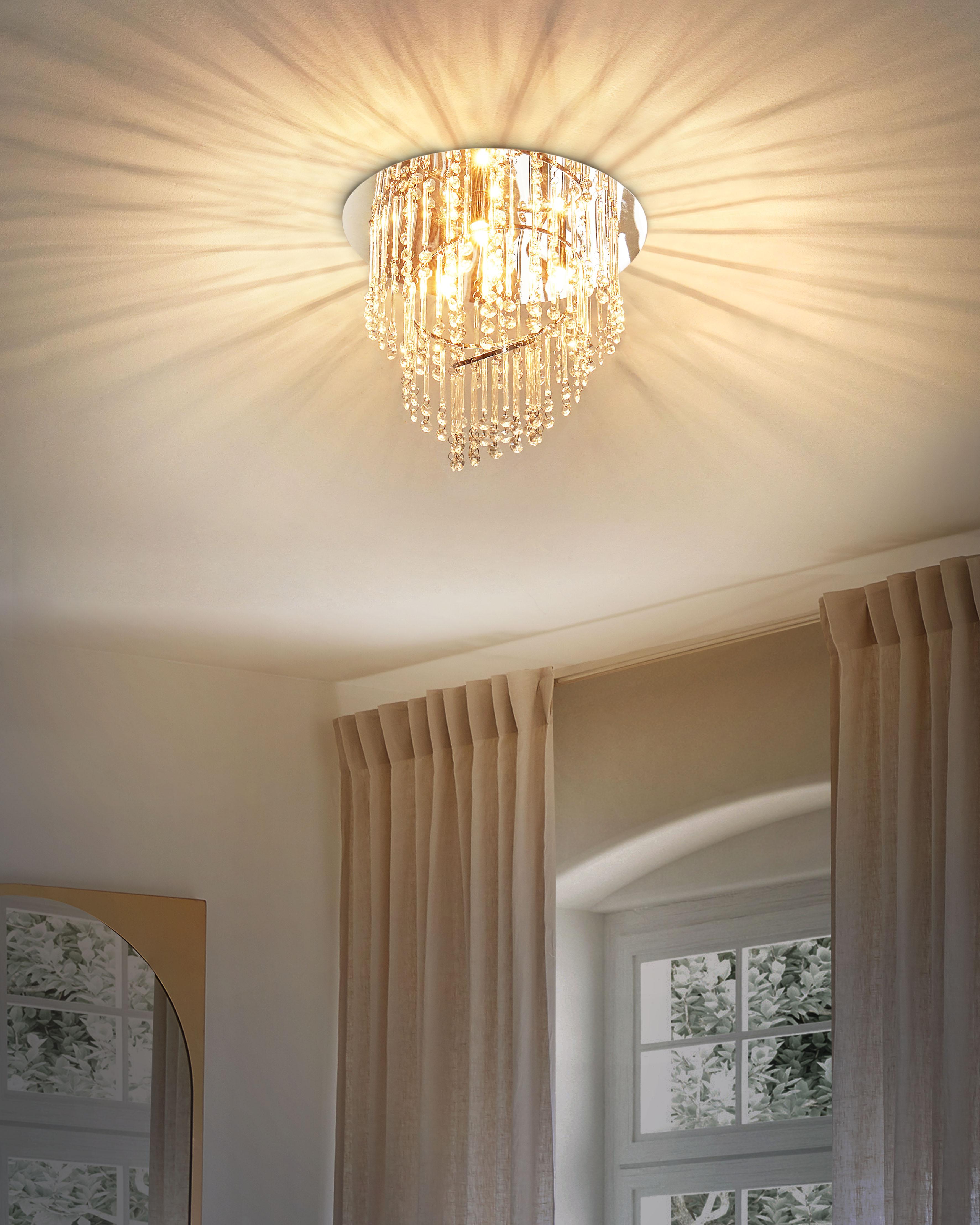 Kroonluchter ESMELLE L Kristal Zilver
