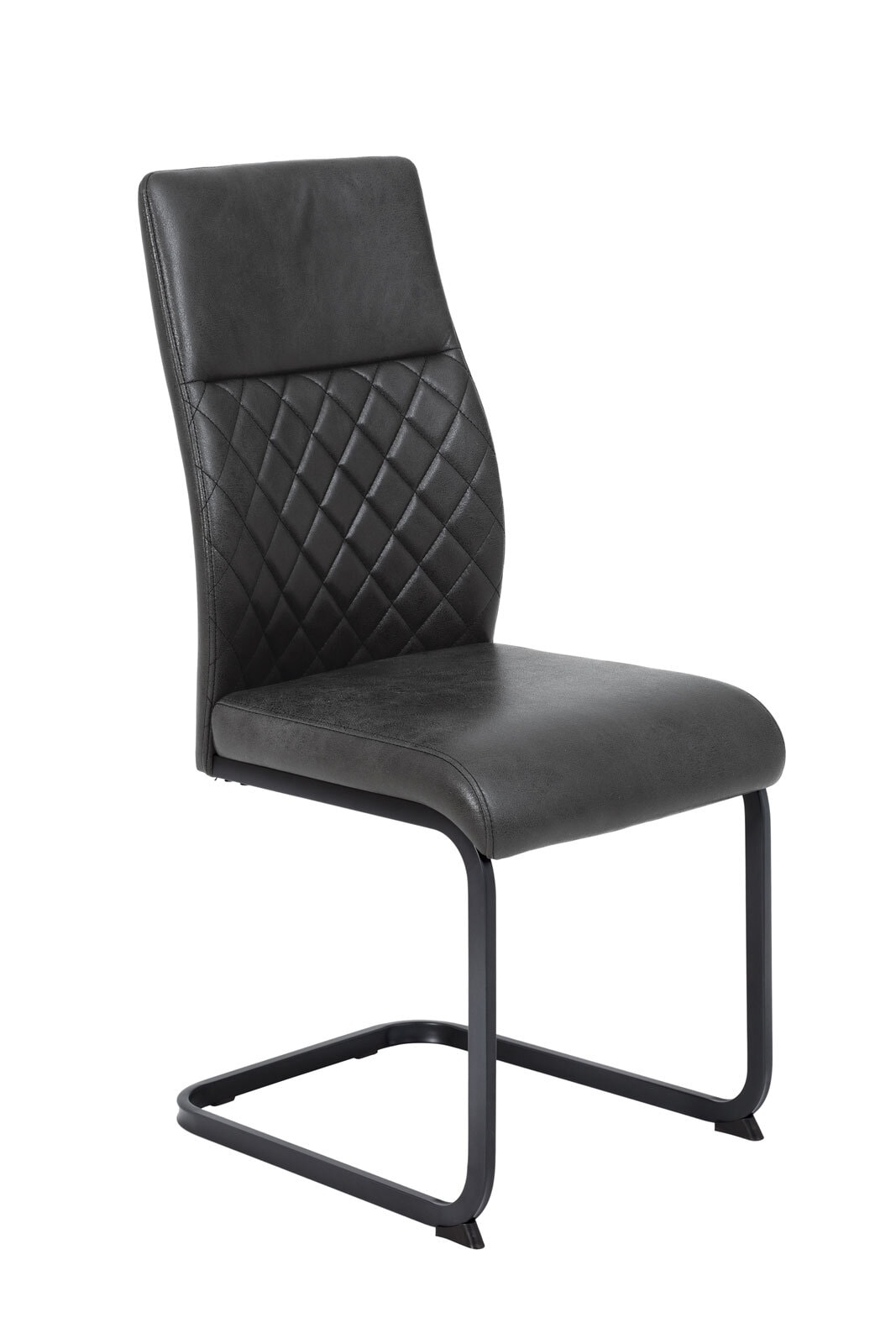 Stuhl Samira Mikrofaser Vintage Anthrazit / Gestell Grau pulverbeschichtet