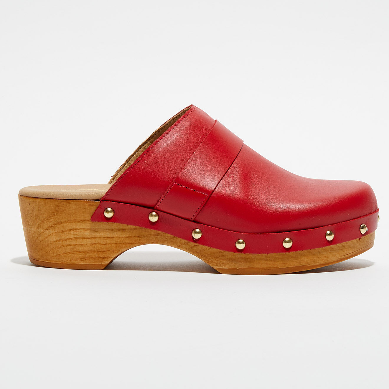 Apologie Studio Sabots en Cuir Sofia rouges - Talon 5 cm