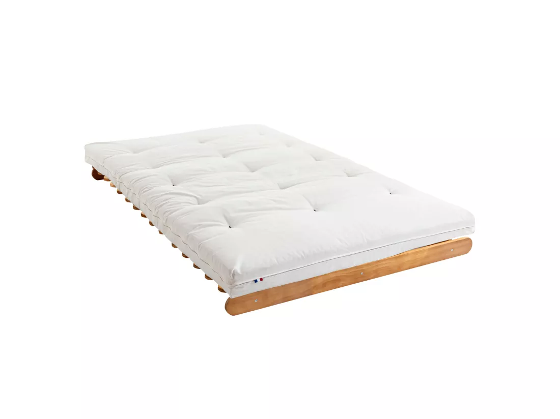 Matelas futon écru en coton 160x200