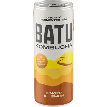 Batu Kombucha Organic Fermented Tea Ginger & Lemon 250 ml