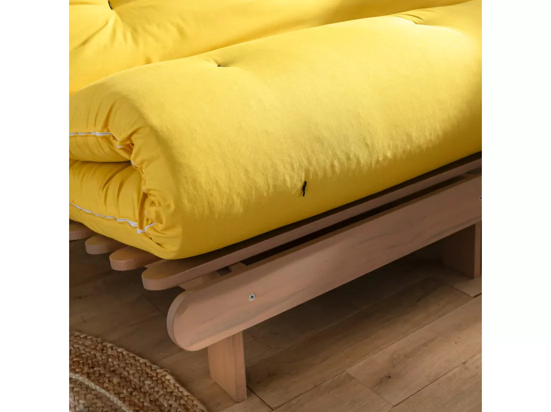 Matelas futon coeur en mousse à mémoire de forme, ocre 160x200
