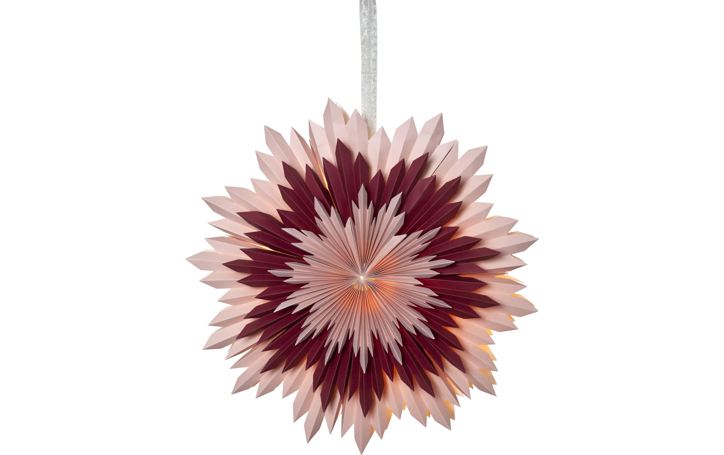 Papierstern Ice, Pink, Ø 50 cmLED Weihnachtsdekoration