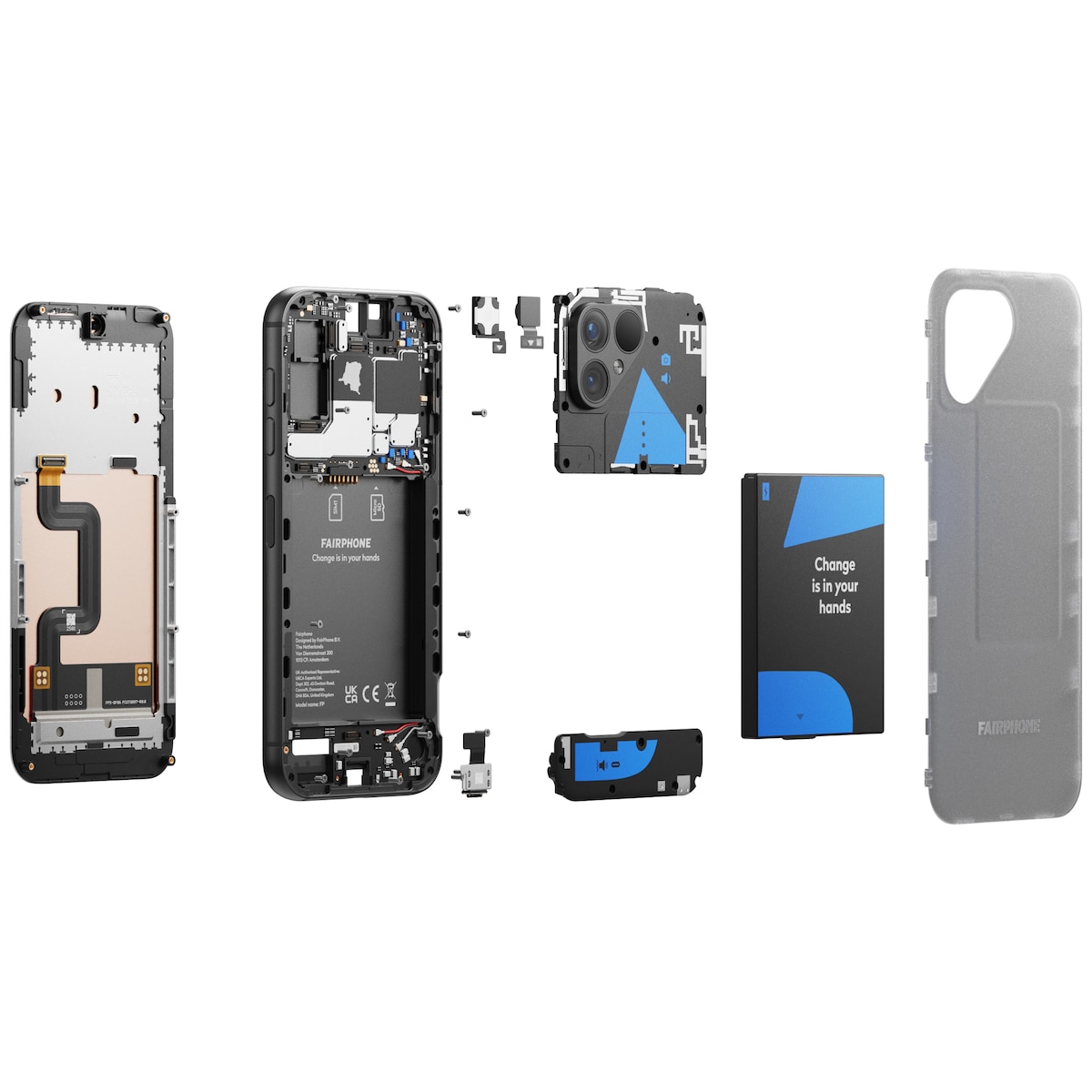 Fairphone 5 5G smarttelefon 8/256GB (gjennomsiktig)