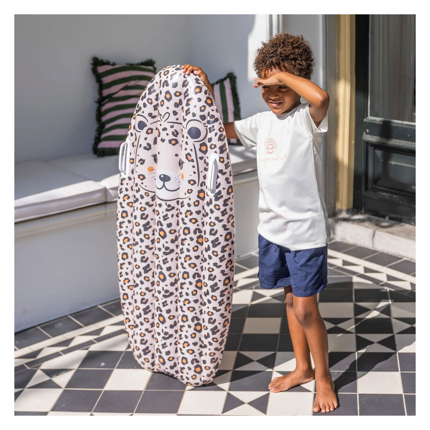 Swim Essentials Opblaasbaar Surfboard Beige Panterprint