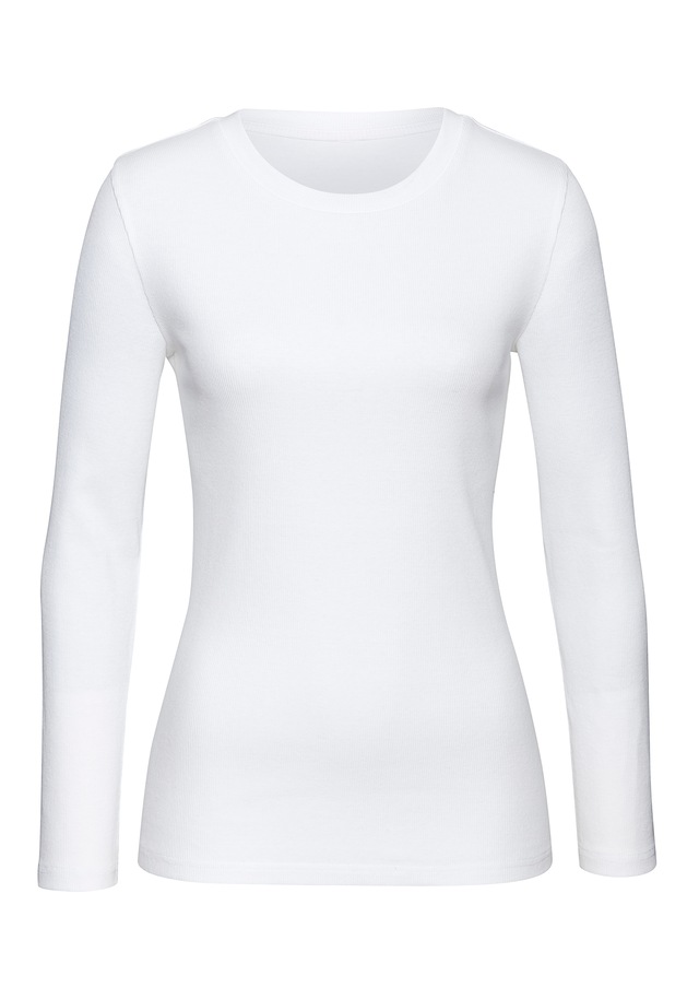 Vivance Langarmshirt »aus modischer Rippware«, aus weichem Baumwoll-Stretch