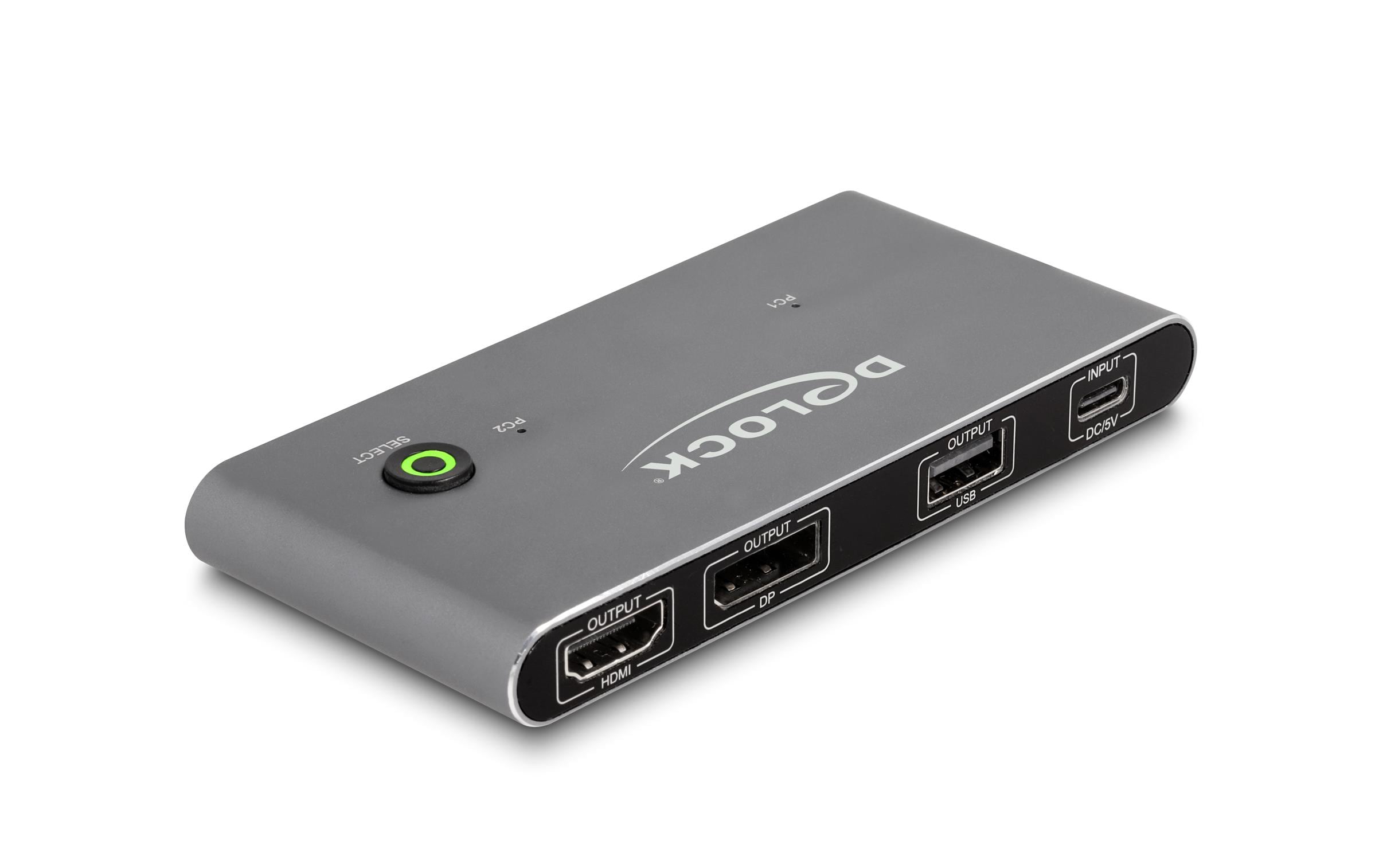 KVM Switch USB-C zu HDMI und DisplayPort 8K MST mit USB 2.0<br>Delock USB-C KVM Switch zu HDMI und DisplayPort 8K MST mit USB 2.0