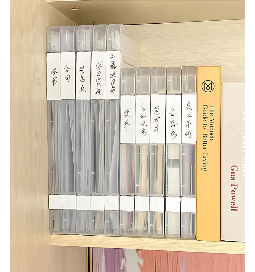Connie Queenie - Transparante plastic documenten- en projectkoffer met opbergruimte