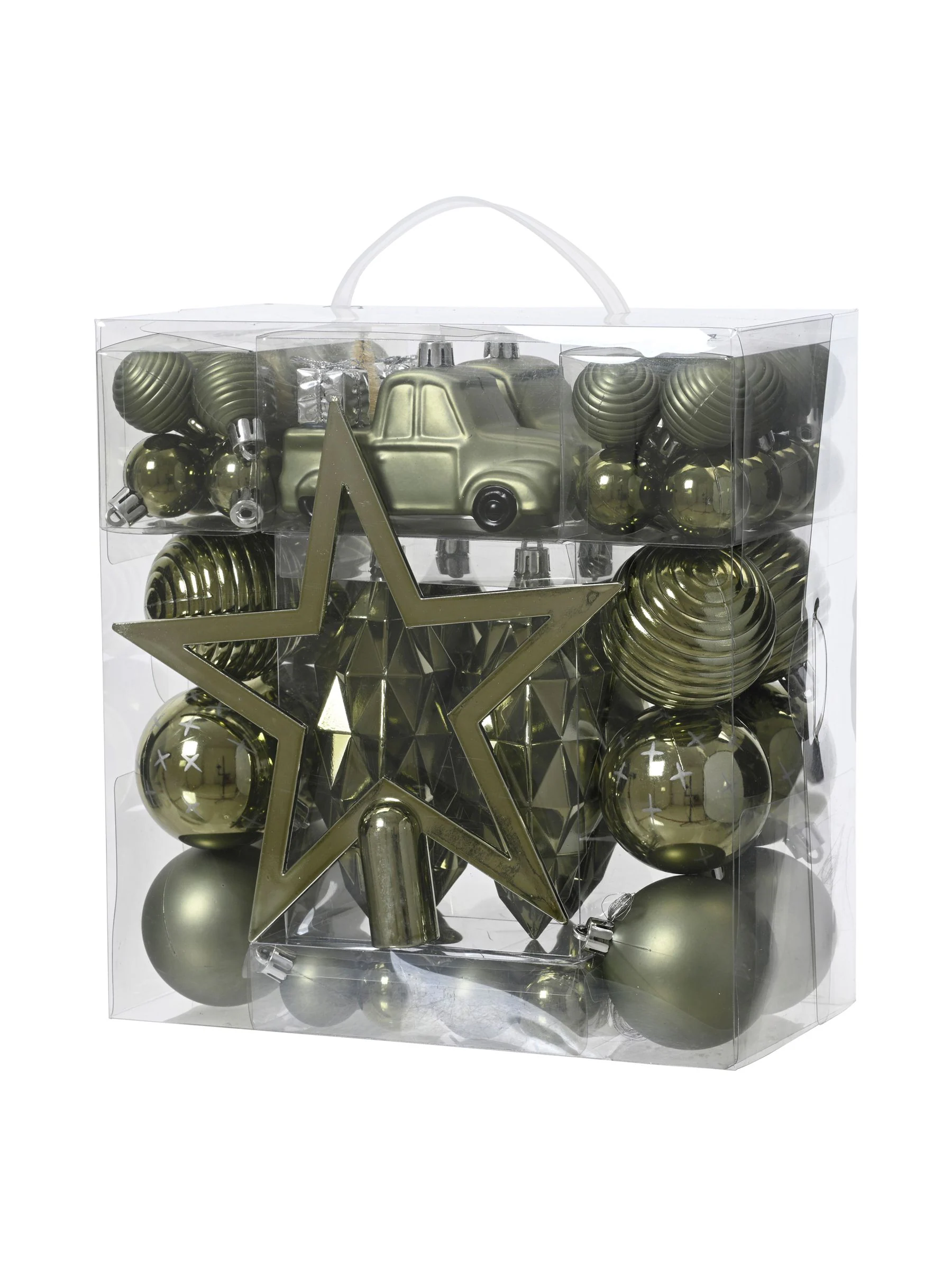 Decoris 67 Pieces onbreekbare Kerstmisboomversieringen en Kerstmisballen