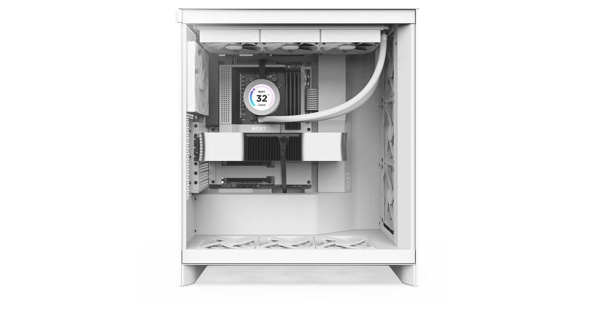 NZXTH7 Flow (2024) midi tower behuizing  (Wit | 2x USB-A | 1x USB-C | Tempered Glass)