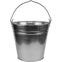 Seau en zinc, 5 litres, argent