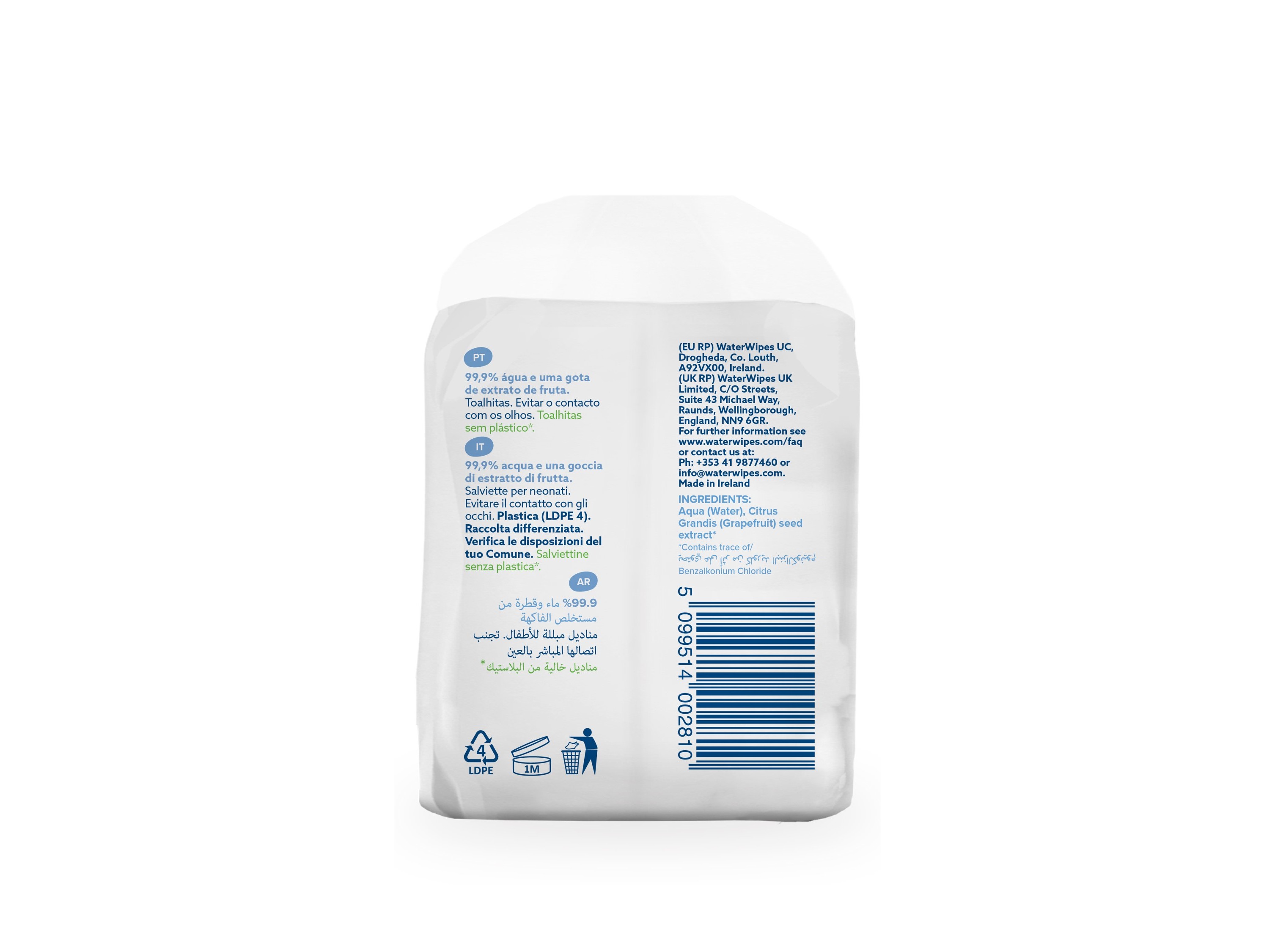 TOALHITAS WATERWIPES BIODEGRADÁVEIS 3X48 UNID