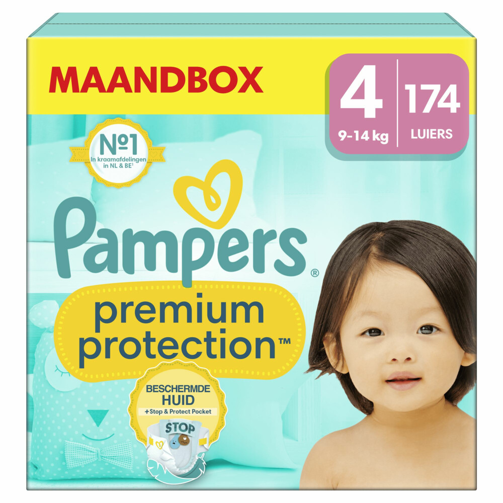 Pampers Premium Protection Luiers Maat 4 (9-14 kg)174 stuks