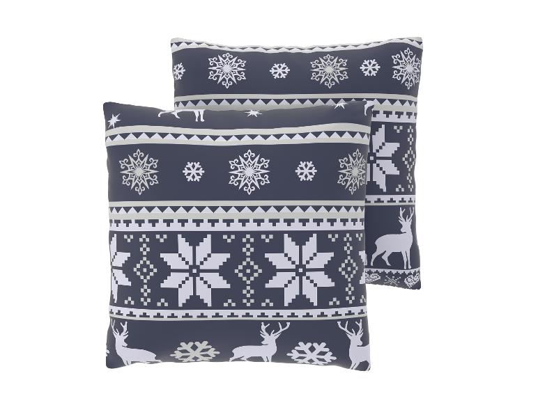 Set van 2 fleece kussenslopen 60 x 50 cm