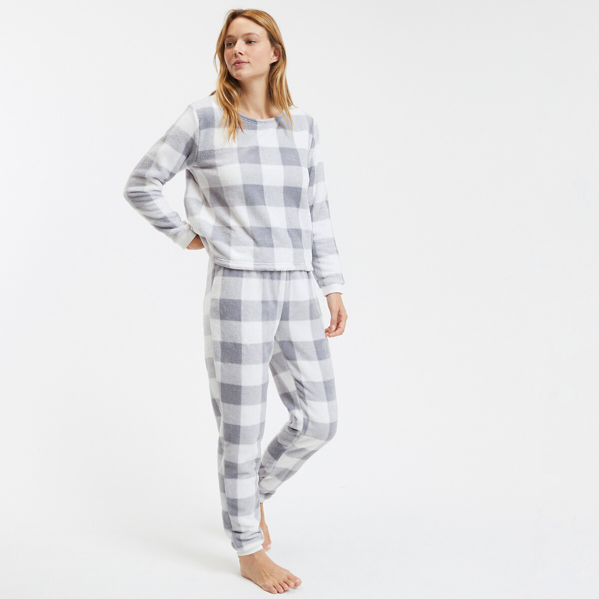 SO'HOME<br>Pijama de malha Veilfleece xadrez