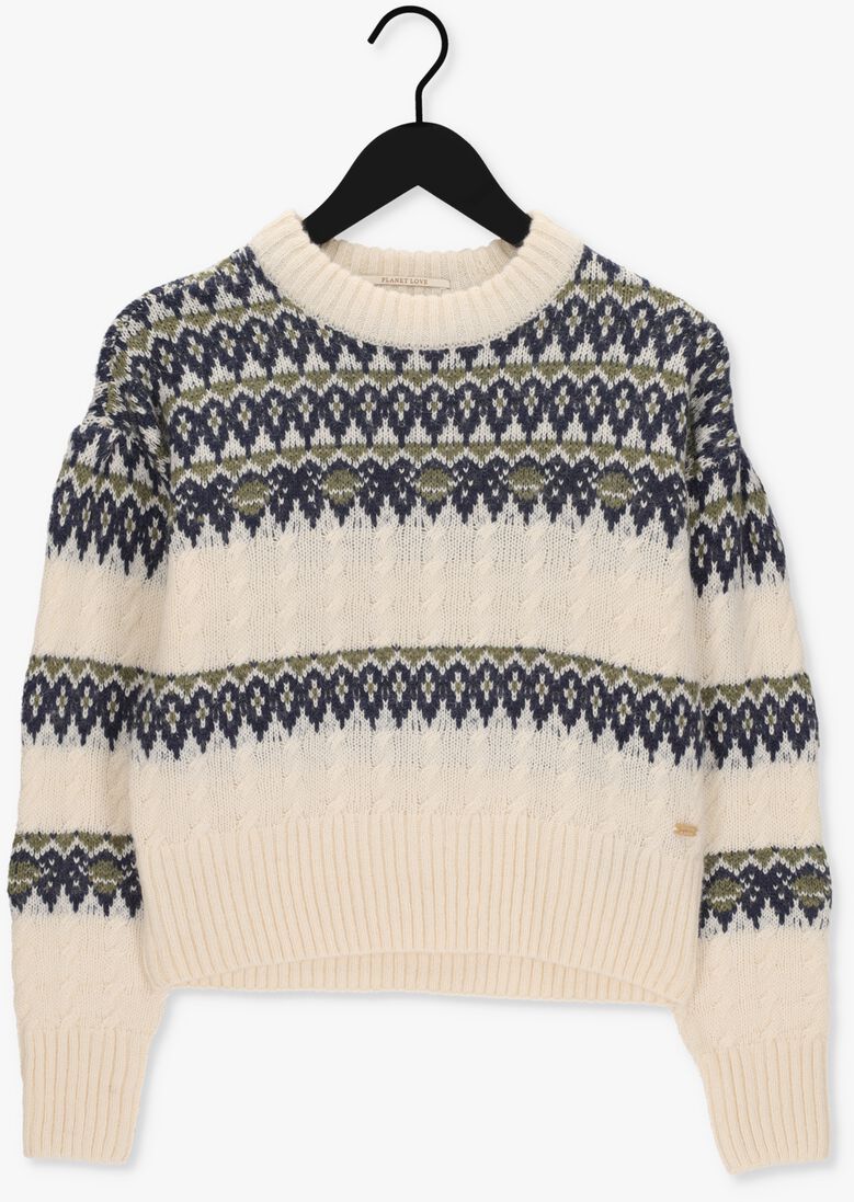 SCOTCH & SODA gebroken wit scotch & soda trui fair isle knitted cable pullover
