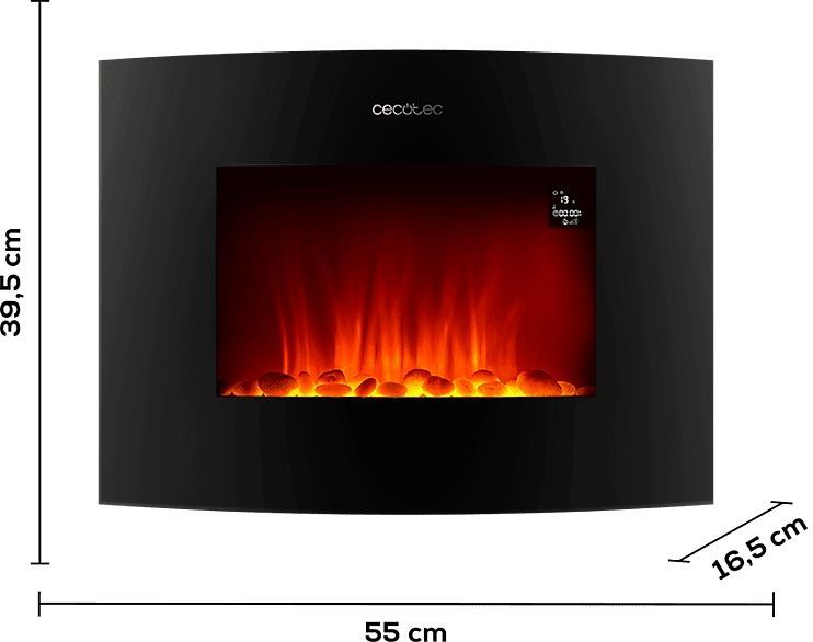 Cecotec - ReadyWarm 2250 - Elektrische Open Haard - Gebogen Glaspaneel - Wifi Besturing