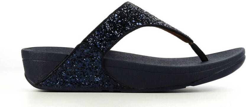 FITFLOP Teenslippers Dames Lulu Glitter Toe-post Maat: 43 Materiaal: Leer Kleur: Blauw