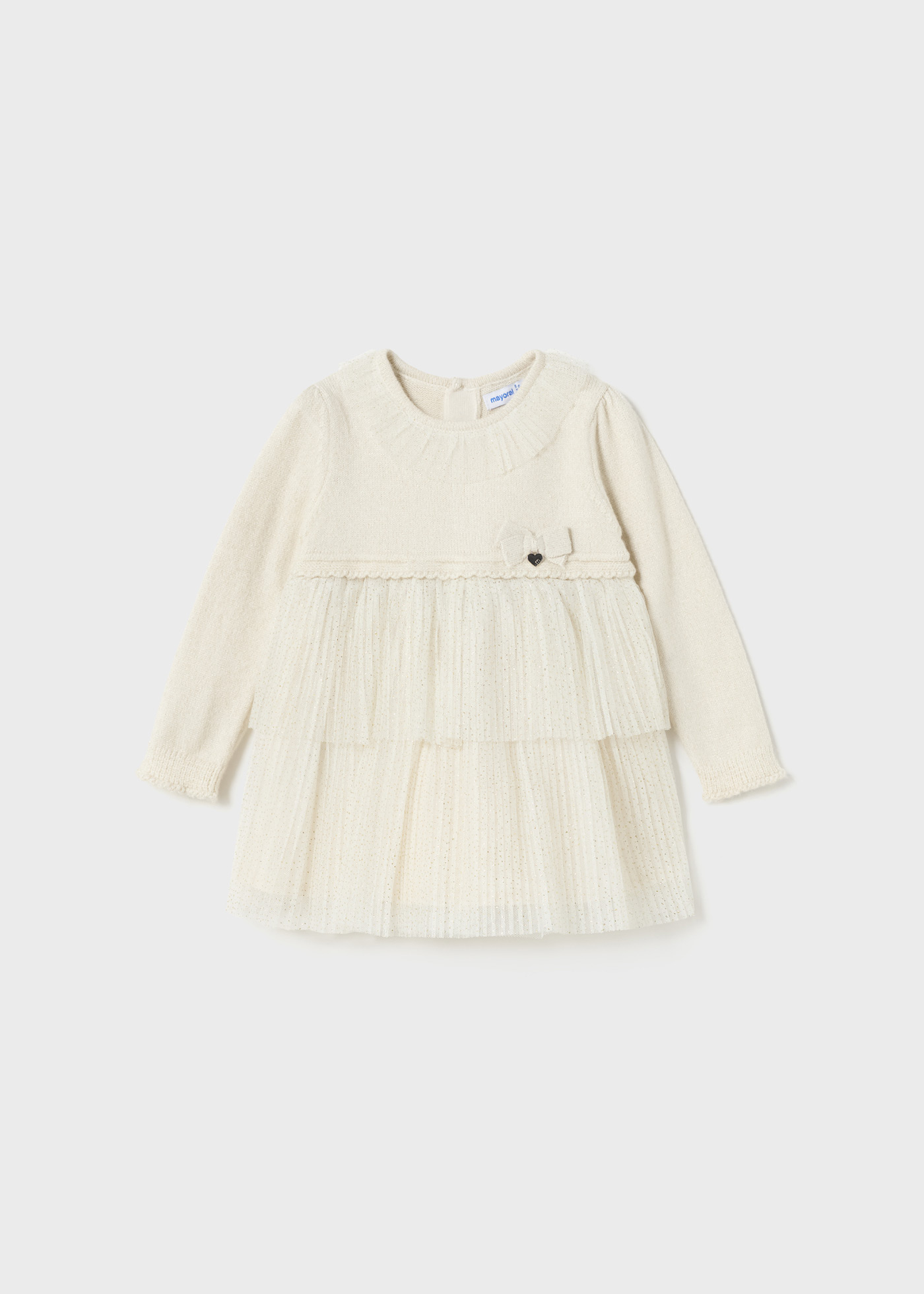 Vestido de bebê combinando malha e tule