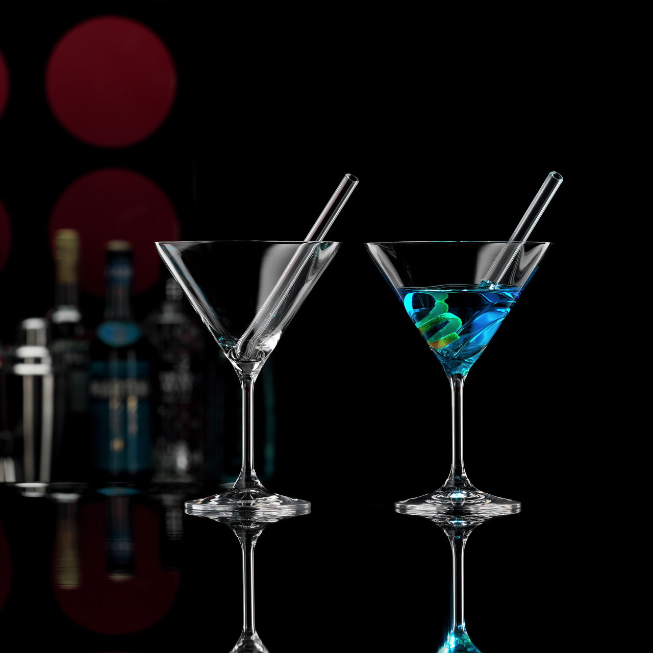 Novel Cocktailschale 2er-Set mit Trinkhalm